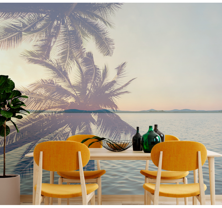 Fototapety na stenu priroda pokojná silueta palmy - Tenstickers