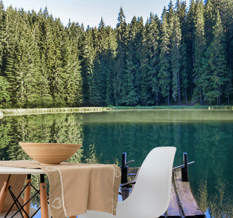 Fototapety na stenu priroda pokojné odrazy lesa - Tenstickers