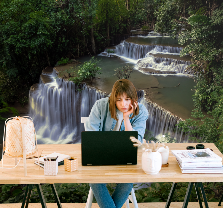 fototapety na stenu priroda pokojné vodopádové útočisko - Tenstickers