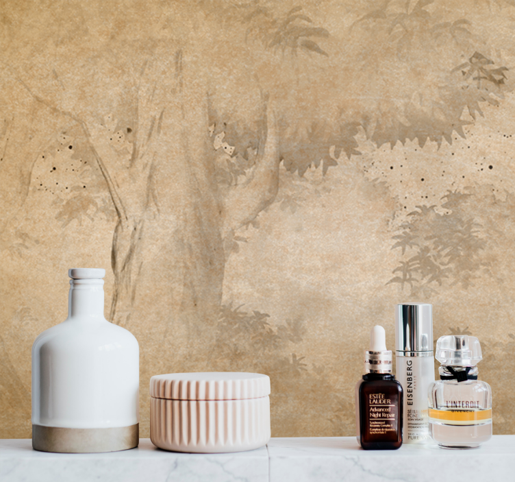 Fototapety na stenu priroda silueta stromu na pozadí - Tenstickers