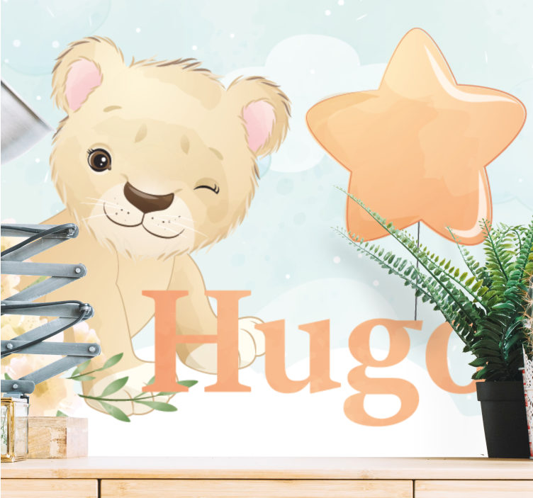 Fototapety so zvieratami roztomilý leví hrdina - Tenstickers