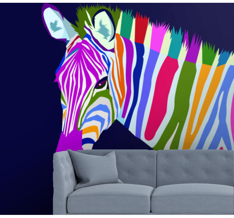 fototapety so zvieratami viacfarebná zebra - Tenstickers