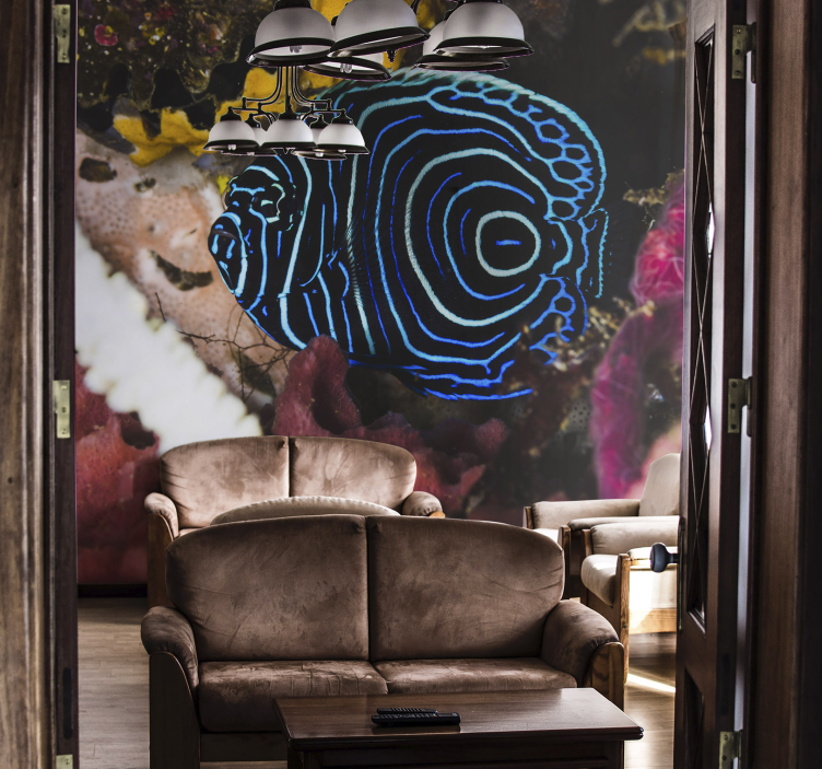 Fototapety so zvieratami modré rybie vzory - Tenstickers