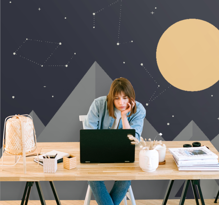 Fototapety vesmír mesiacom osvetlené vrchy - Tenstickers