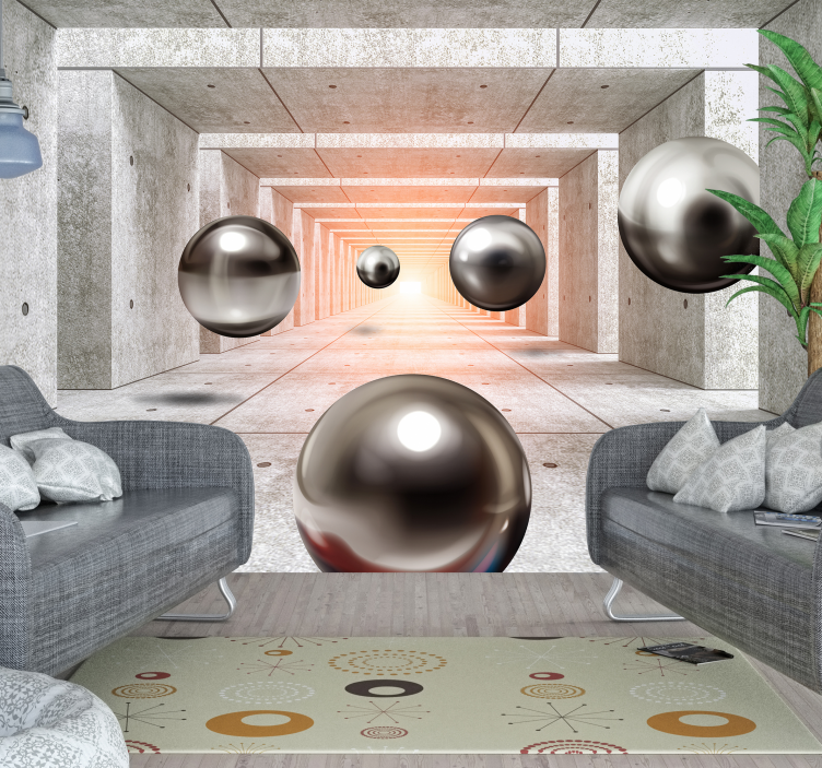 Futuristický tunel 3d nástenná maľba - Tenstickers