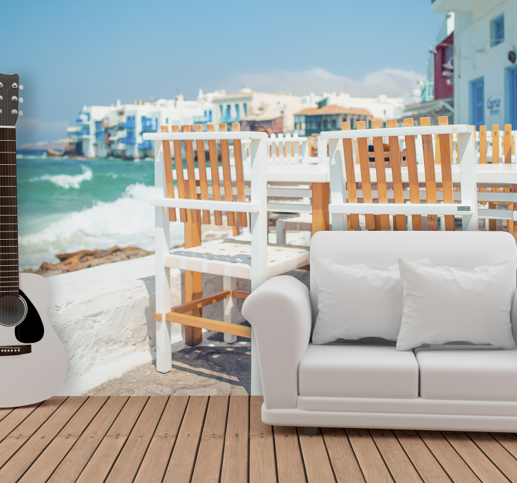 Nástenná maľba grécka kaviareň scenéria - Tenstickers