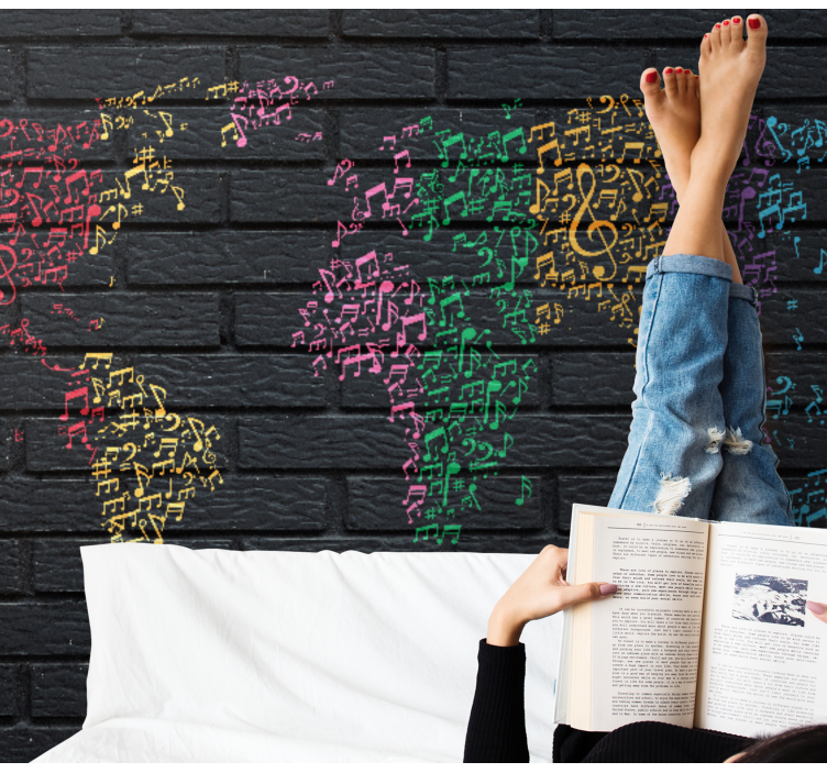 Hudobne fototapety hudobná mapa sveta - Tenstickers