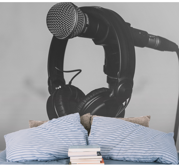 Hudobne fototapety mikrofón a slúchadlá - Tenstickers