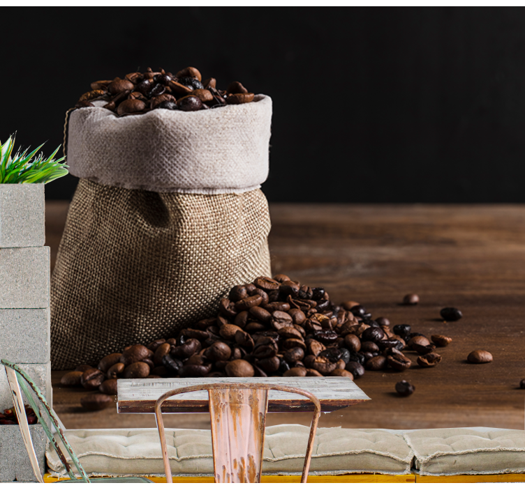 hudobne fototapety vrecko na kávové zrná - Tenstickers