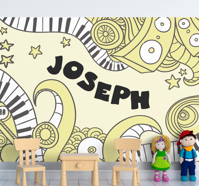 hudobne fototapety vzor hudobných nôt - Tenstickers