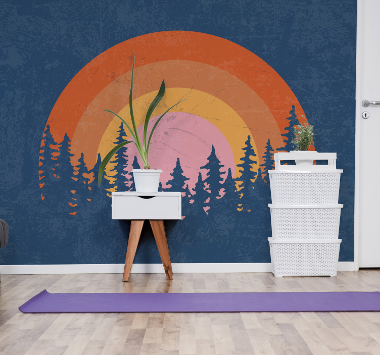 fototapeta vintage retro lesná dúha - Tenstickers