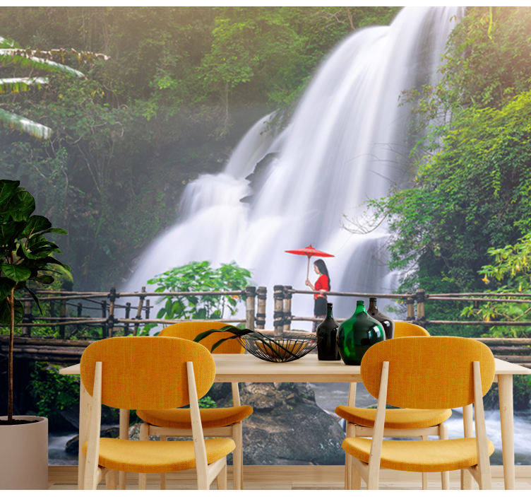 Krajinka fototapety pokojná scenéria vodopádu - Tenstickers