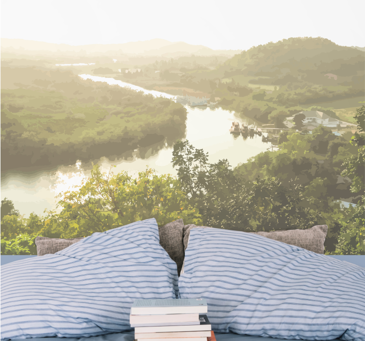 Krajinka fototapety pokojný pohľad na rieku - Tenstickers