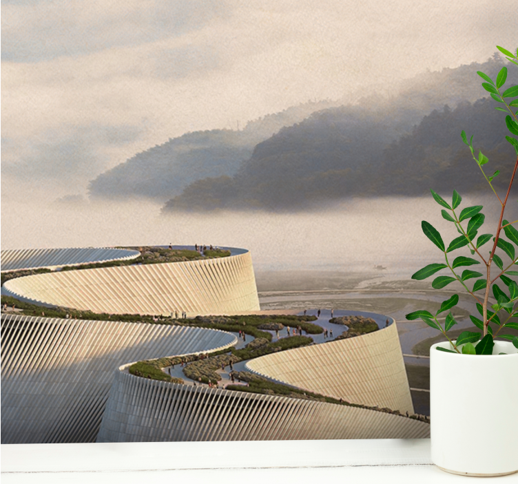Krajinka fototapety zakrivená architektonická forma - Tenstickers