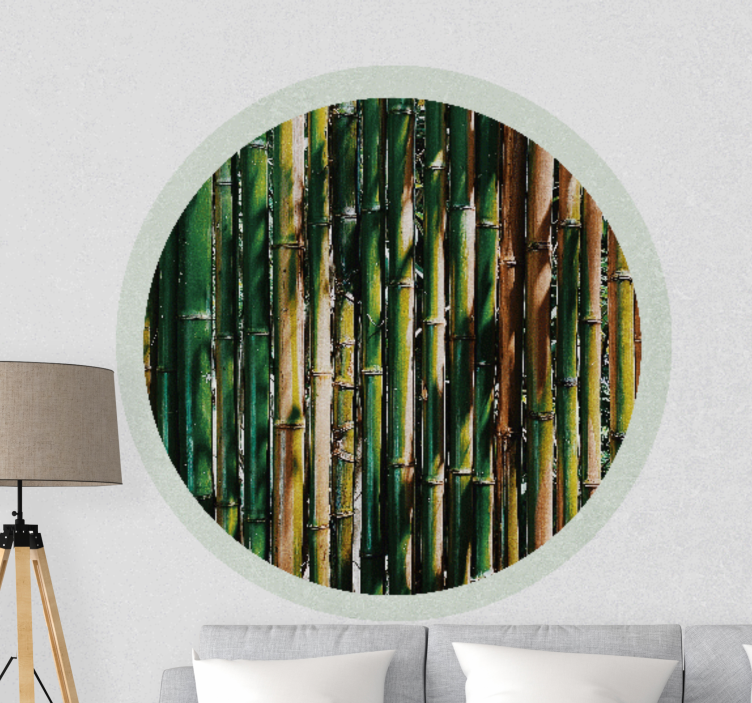 Lesný bambus v kruhu obývacia izba fototapeta - Tenstickers