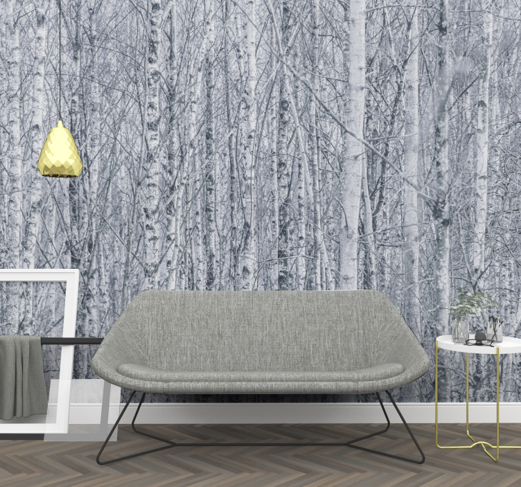 Lesné stromy čierna a biela fototapeta - Tenstickers