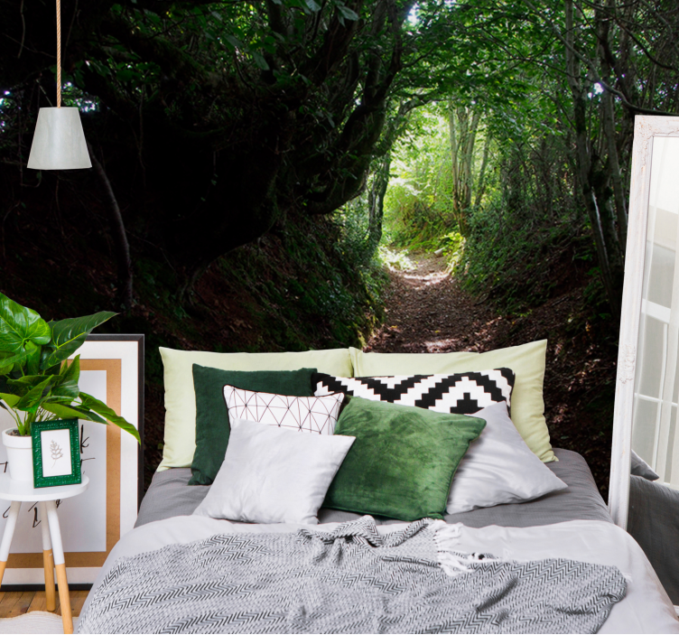 Lesný tunel príroda strom nástenná fototapeta - Tenstickers