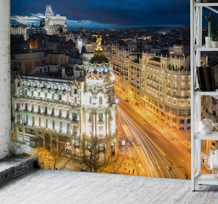 fototapety madrid nočný pohľad na madrid - Tenstickers