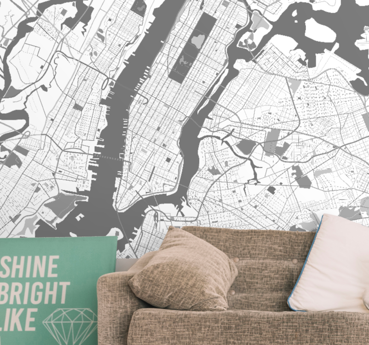Nástenná mapa mesta new york - Tenstickers