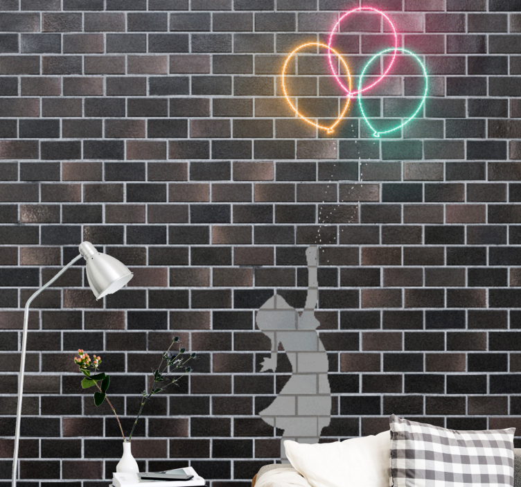 Mestské umenie fototapety dievča s balónmi - Tenstickers