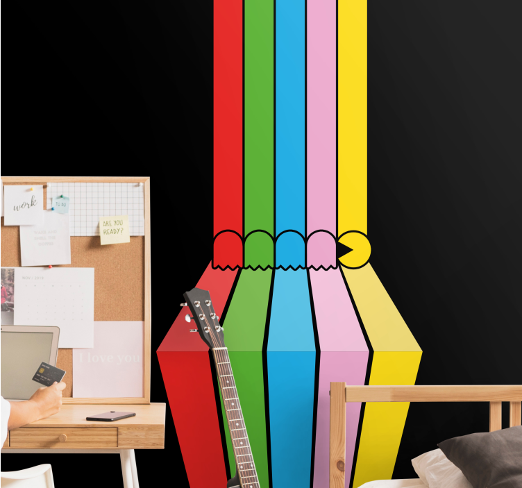 Mestské umenie fototapety farebné ceruzkové ťahy - Tenstickers