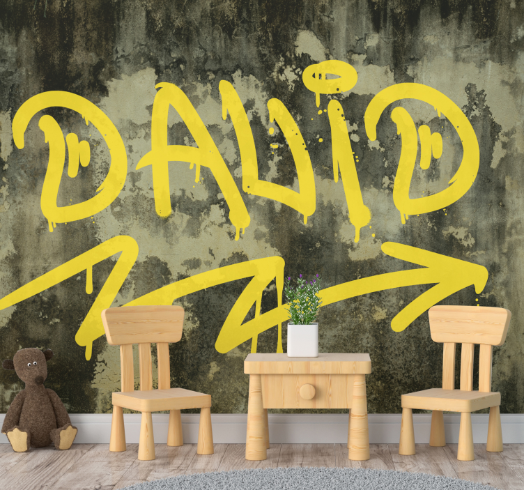 mestské umenie fototapety žlté pouličné výtvarné dielo - Tenstickers