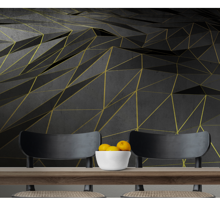 Moderná čierno-zlatá 3d fototapeta - Tenstickers