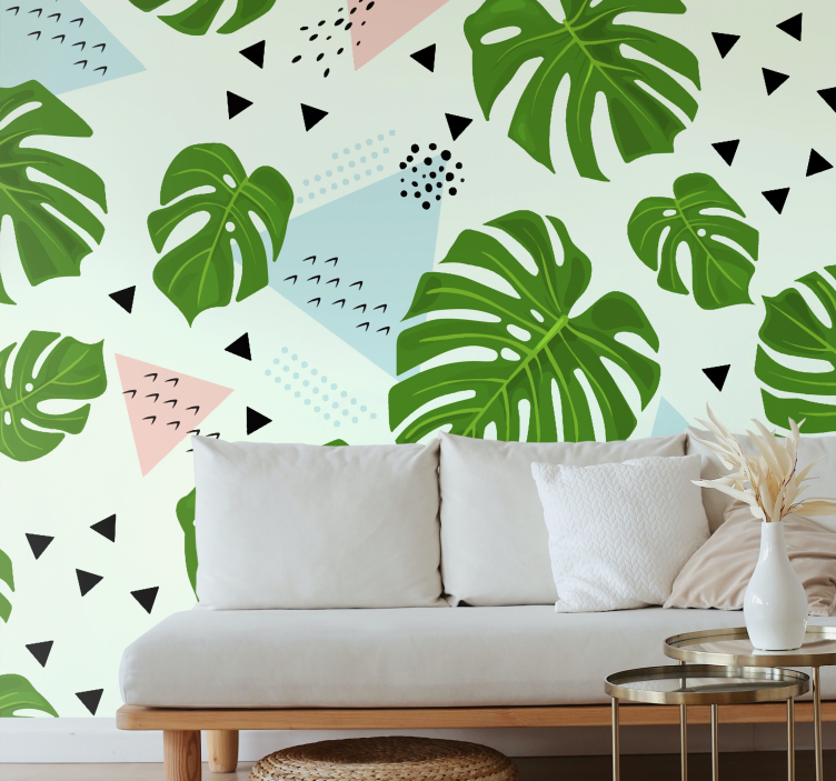 Monstera trojuholníky príroda fototapeta - Tenstickers