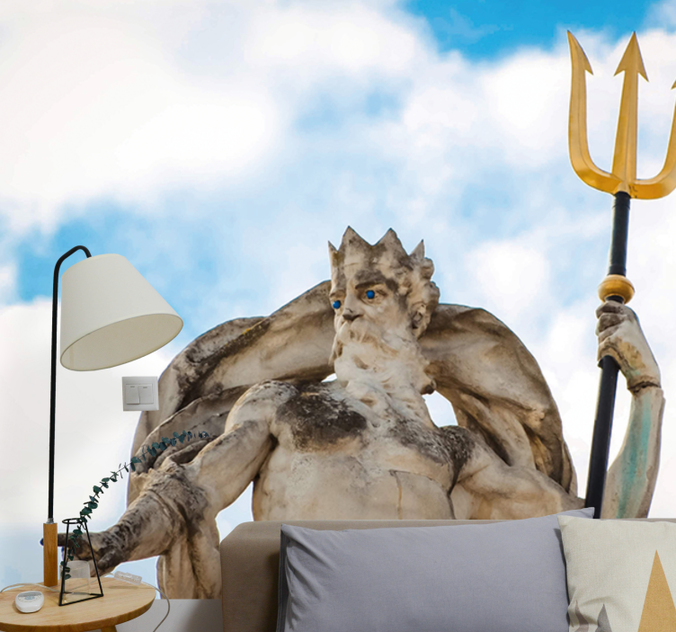 Muž držiaci trojzubec socha umenie nástenná fototapeta - Tenstickers