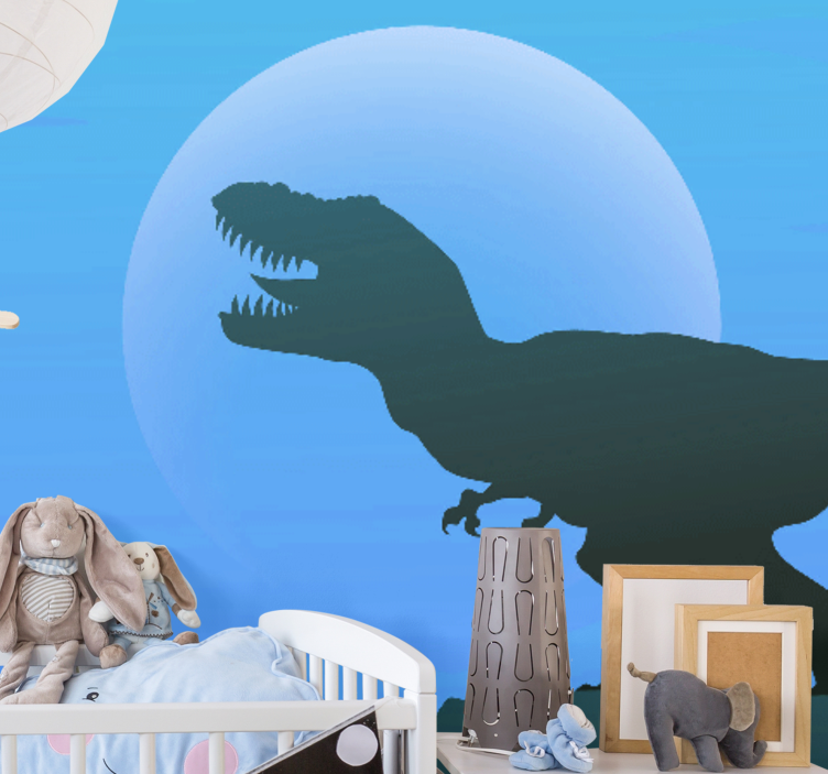 Nahnevaný t-rex revúci nástenná fototapeta - Tenstickers