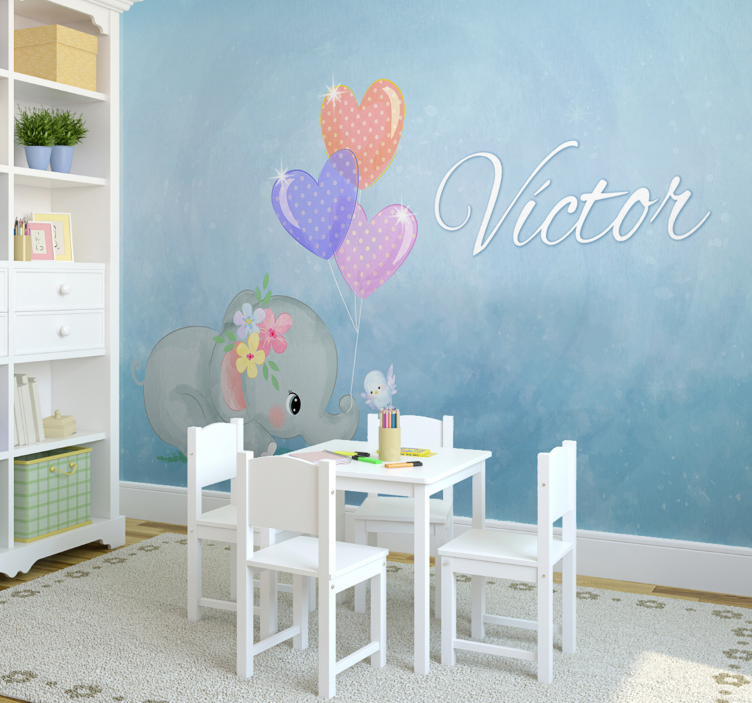 Nástenná maľba prispôsobená detským slonom - Tenstickers