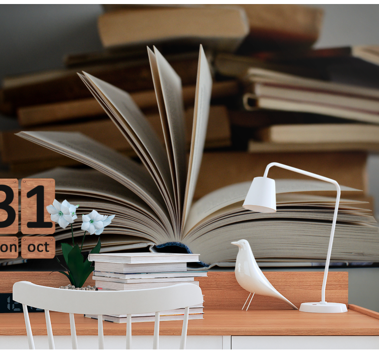 Otvorená kniha vintage fototapeta - Tenstickers