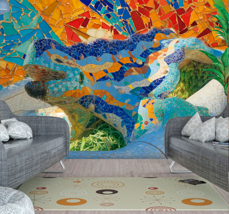 Nástenná maľba mesta parc güell - Tenstickers