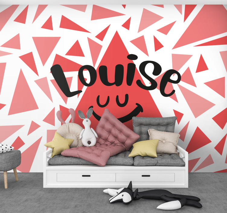 Prispôsobený ružový trojuholník na nástennú maľbu - Tenstickers