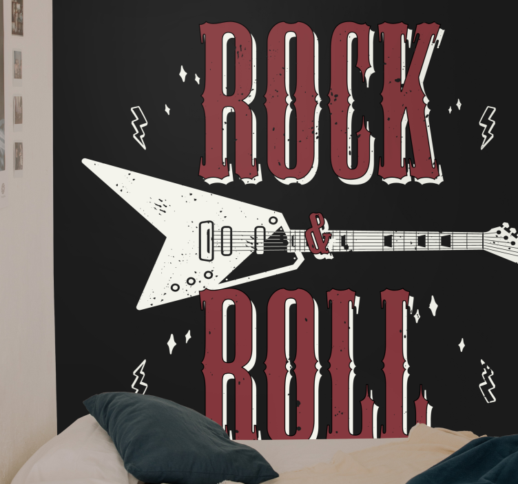 Nástenné fototapeta v štýle rock n 'roll s gitarovým dizajnom - Tenstickers
