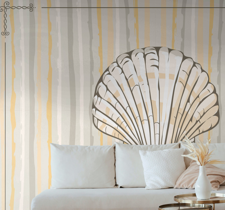 rôzne fototapety kvety kvetinový vzor s mušľami - Tenstickers