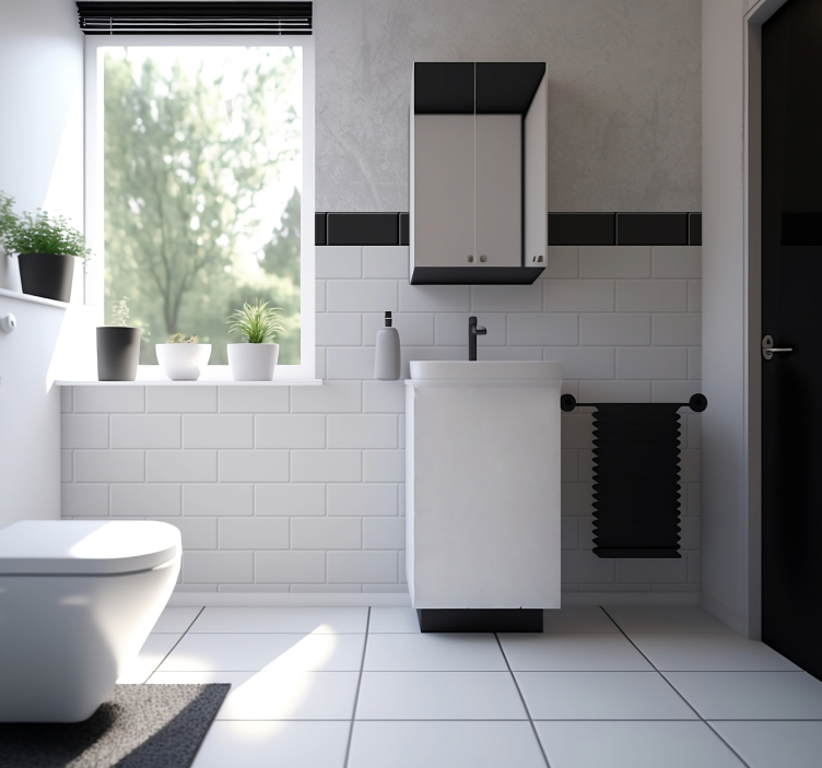 Ostatné vzorované fototapety biele dlaždice - Tenstickers