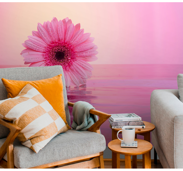 Ružová gerbera kvety fototapeta - Tenstickers