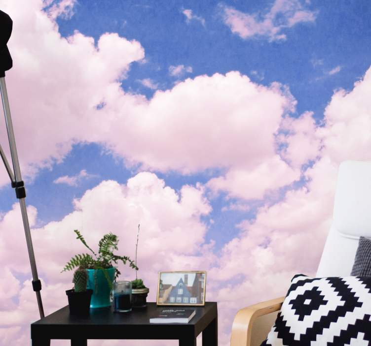 Ružová obloha s mrakmi prírodná fototapeta - Tenstickers