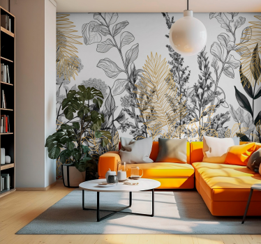 fototapety na stenu do obyvacky kresby rastlínKresby rastlín - Tenstickers