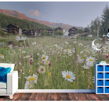Fototapeta kvety pohľad na kvetinovú lúku - Tenstickers