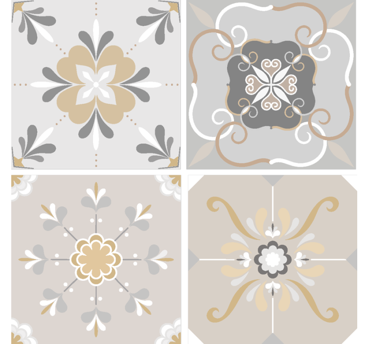 Kvetinová inšpirovaná kachľová dráha - Tenstickers