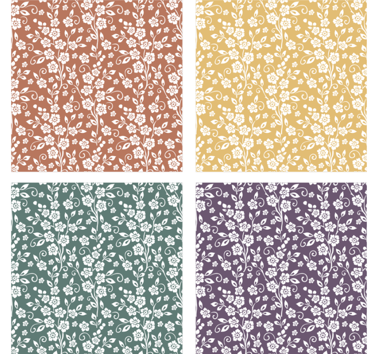 Elegantný kvetinový vzor coaster - Tenstickers