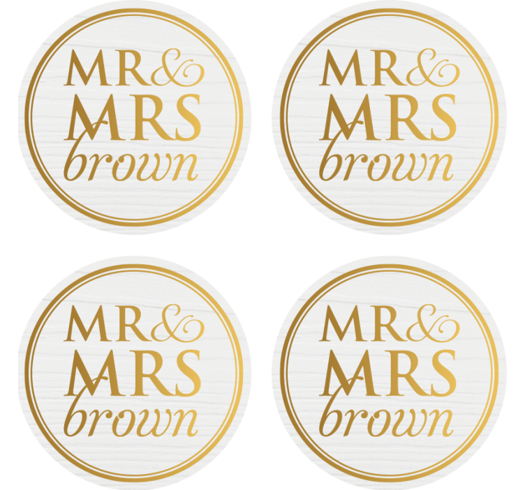 Elegantná prispôsobiteľná svadobná dráha mr & mrs - Tenstickers