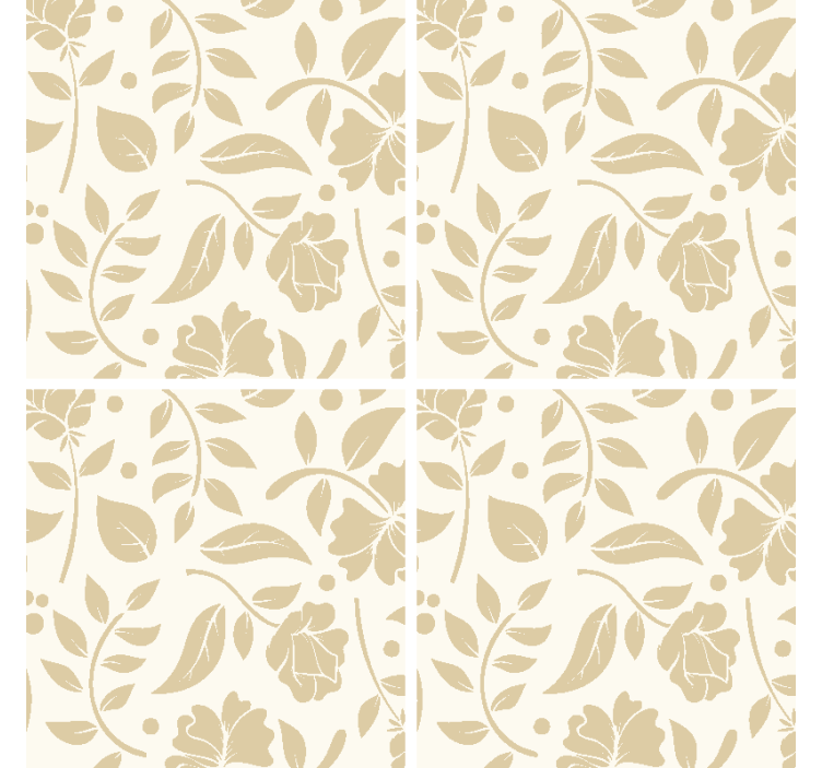 Okrasné kvety vintage drink coaster - Tenstickers