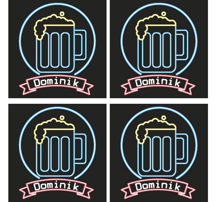 Neónové pivo s názvom podložky na pivo - Tenstickers