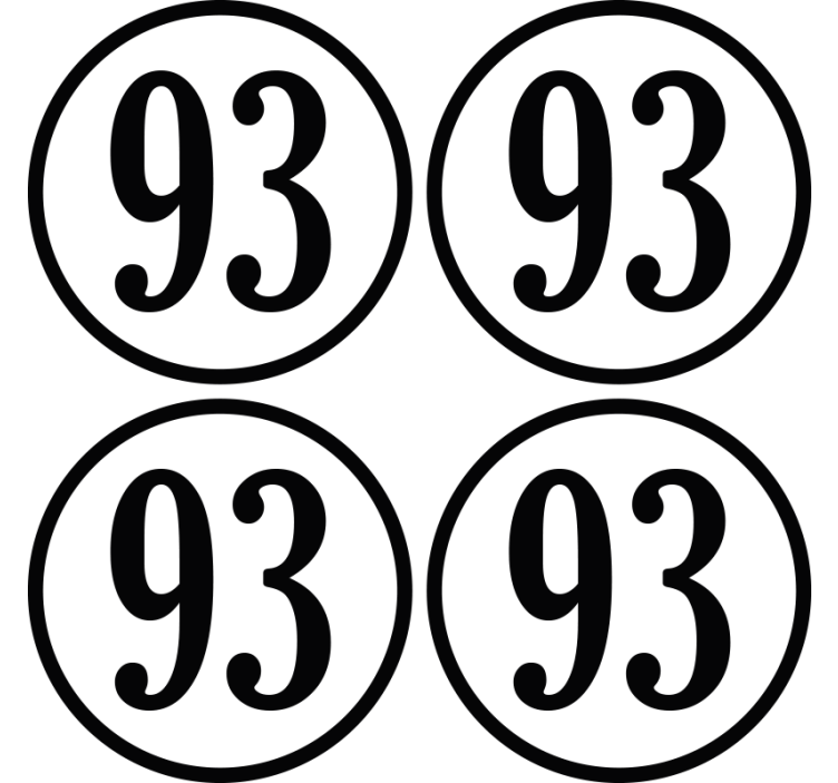 Vlastné číslo kolo osobné tácky - Tenstickers