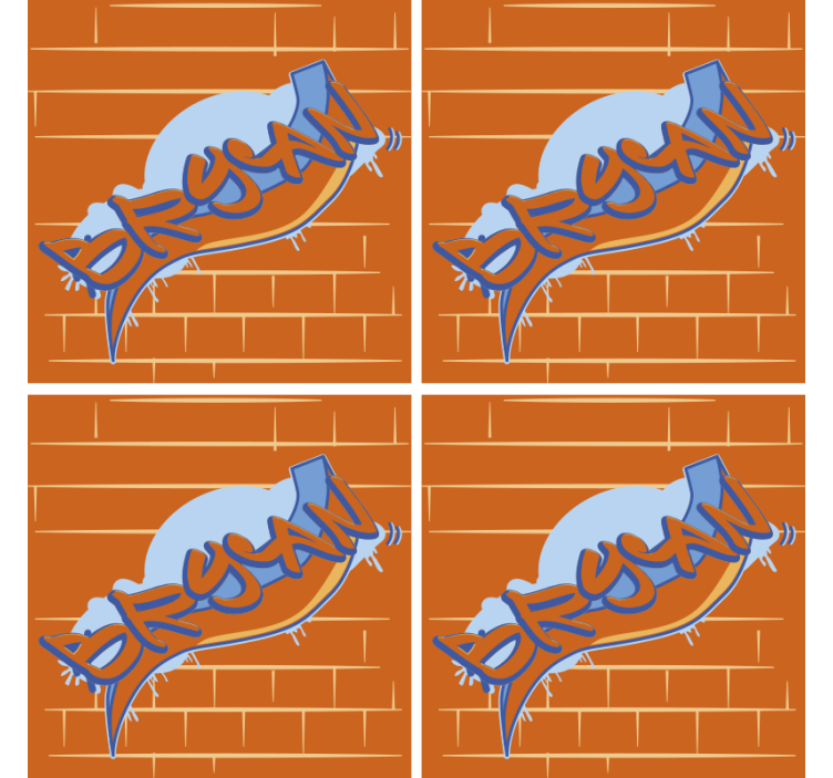 Moderná podtácka s mestským graffiti pozadím - Tenstickers