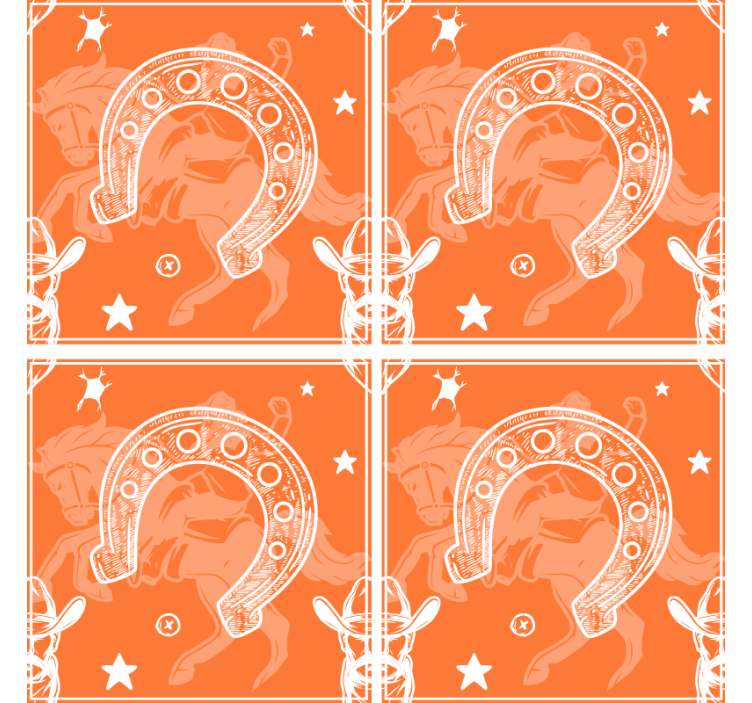 Zábavná podtácka s rustikálnym motívom podkovy - Tenstickers