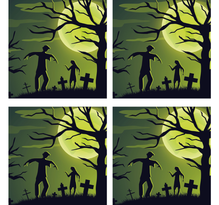Podtácka halloween zombie pod mesačným svetlom - Tenstickers